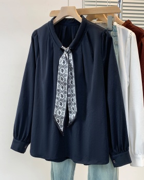 Unique long sleeve tops retro drawstring scarves
