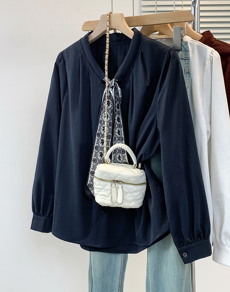 Unique long sleeve tops retro drawstring scarves