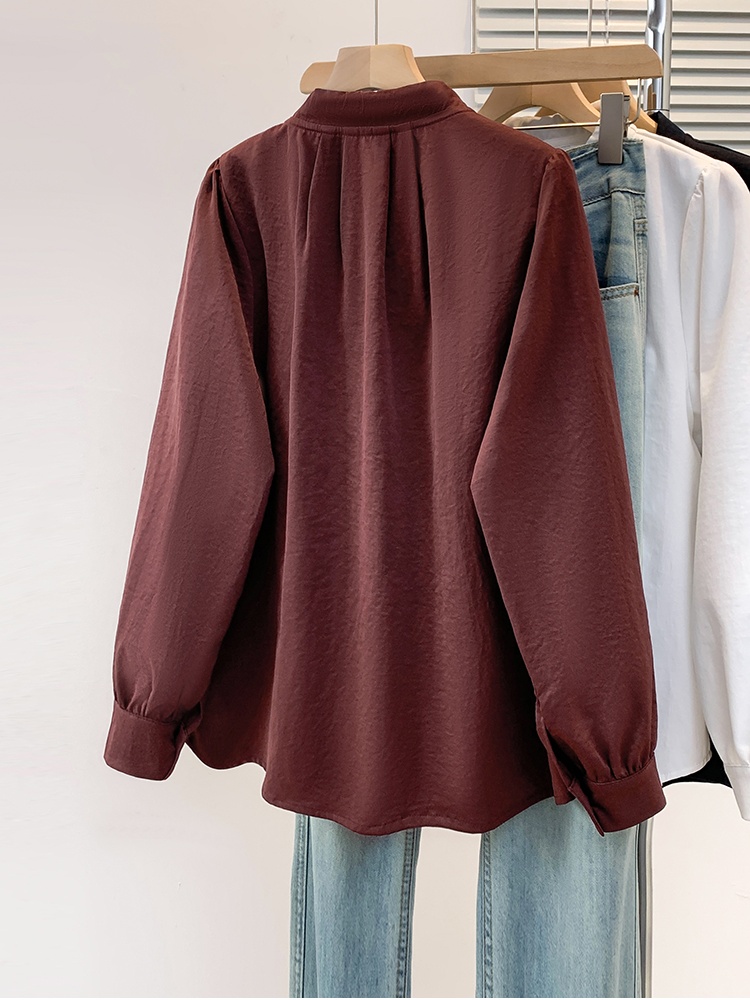 Unique long sleeve tops retro drawstring scarves