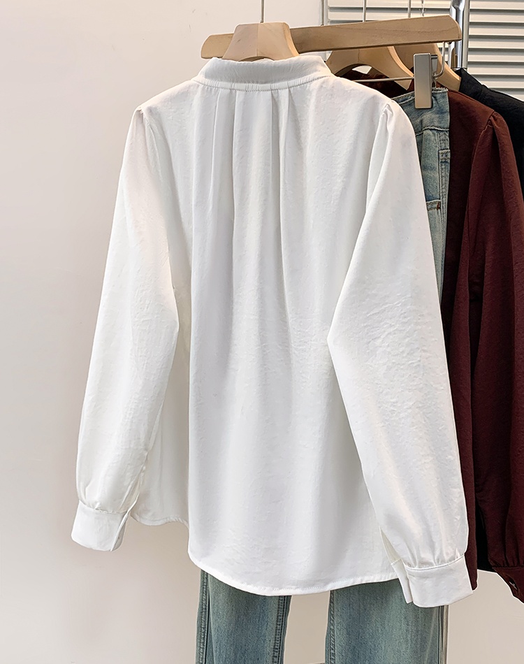 Unique long sleeve tops retro drawstring scarves