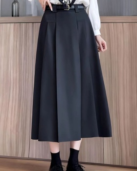 A-line drape business suit pleated skirt for women