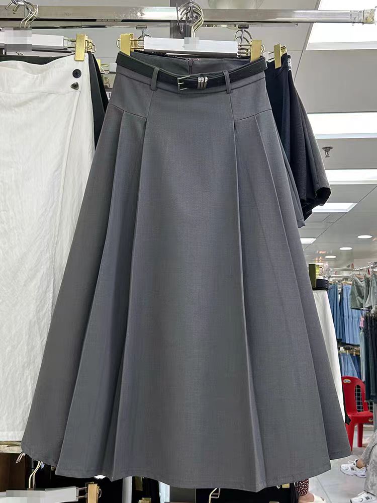 A-line drape business suit pleated skirt for women
