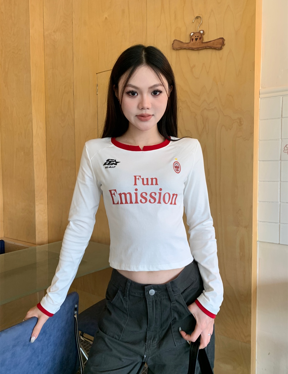 Long sleeve inside the ride autumn printing T-shirt