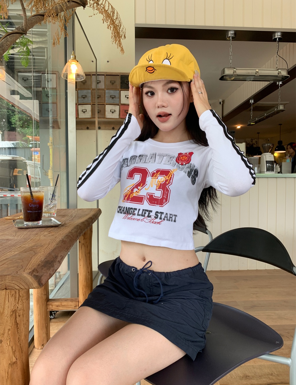 American style locomotive short long sleeve tops