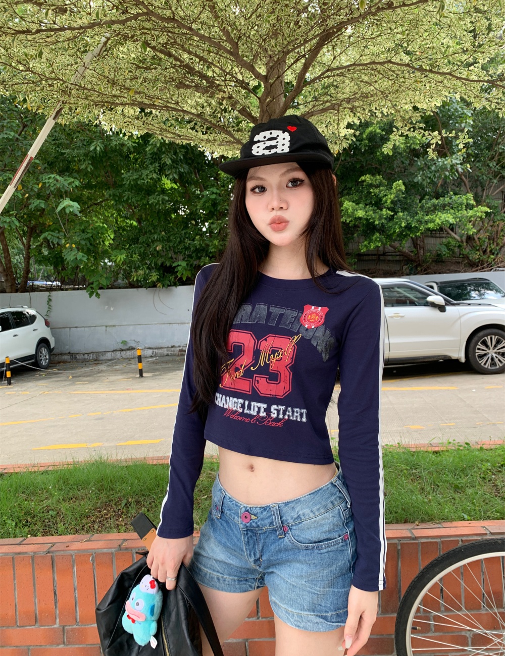 American style locomotive short long sleeve tops