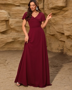 Bow big skirt shawl back zipper evening dress for women