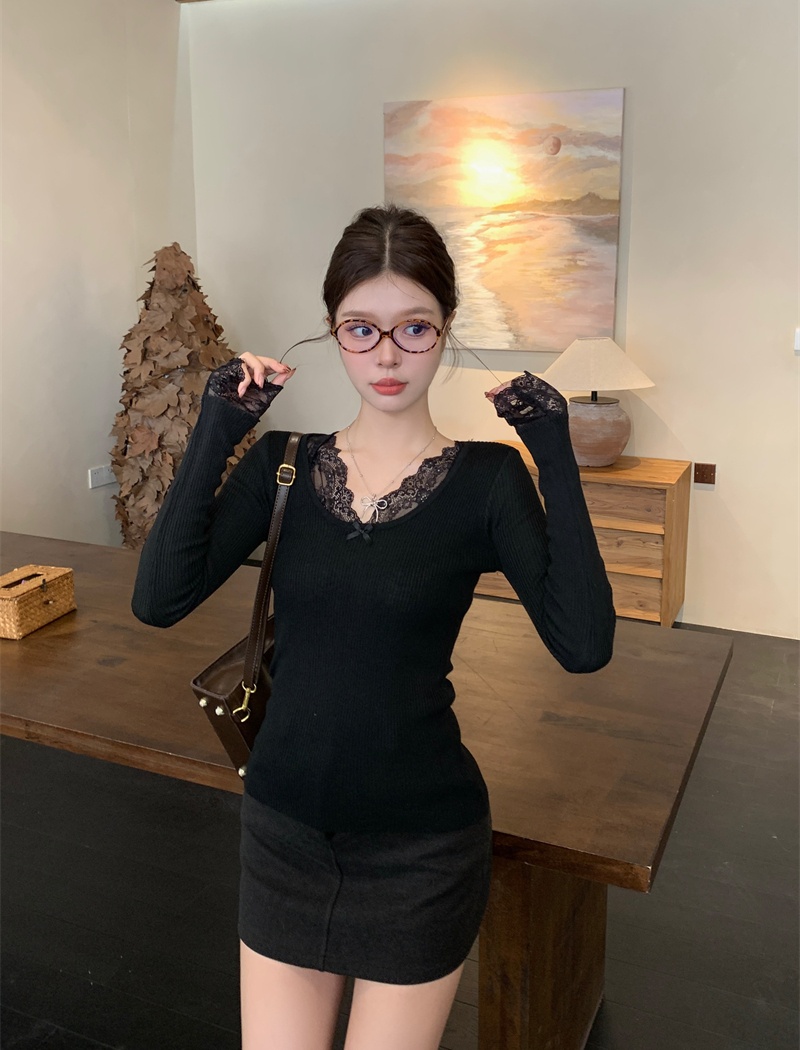 Autumn and winter France style sweater bottoming tops