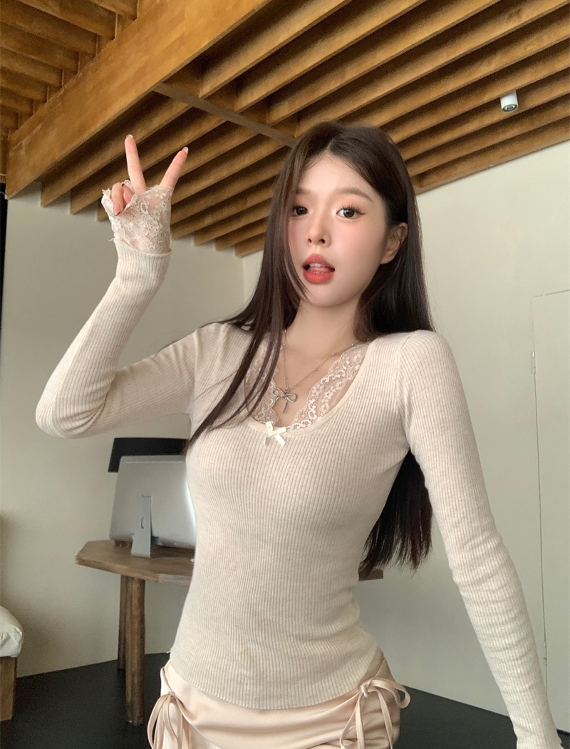 Autumn and winter France style sweater bottoming tops