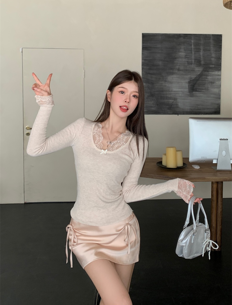 Autumn and winter France style sweater bottoming tops
