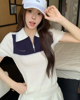 Temperament France style splice fashion sweater