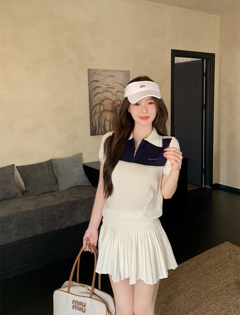 Temperament France style splice fashion sweater