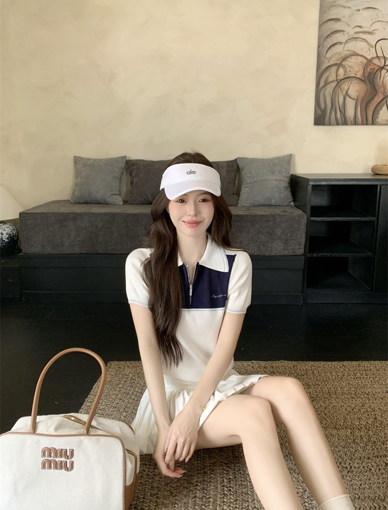Temperament France style splice fashion sweater