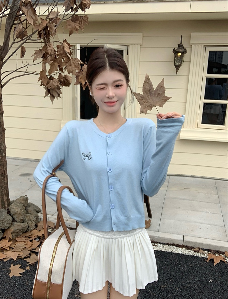 Bow autumn and winter tops all-match single-breasted coat