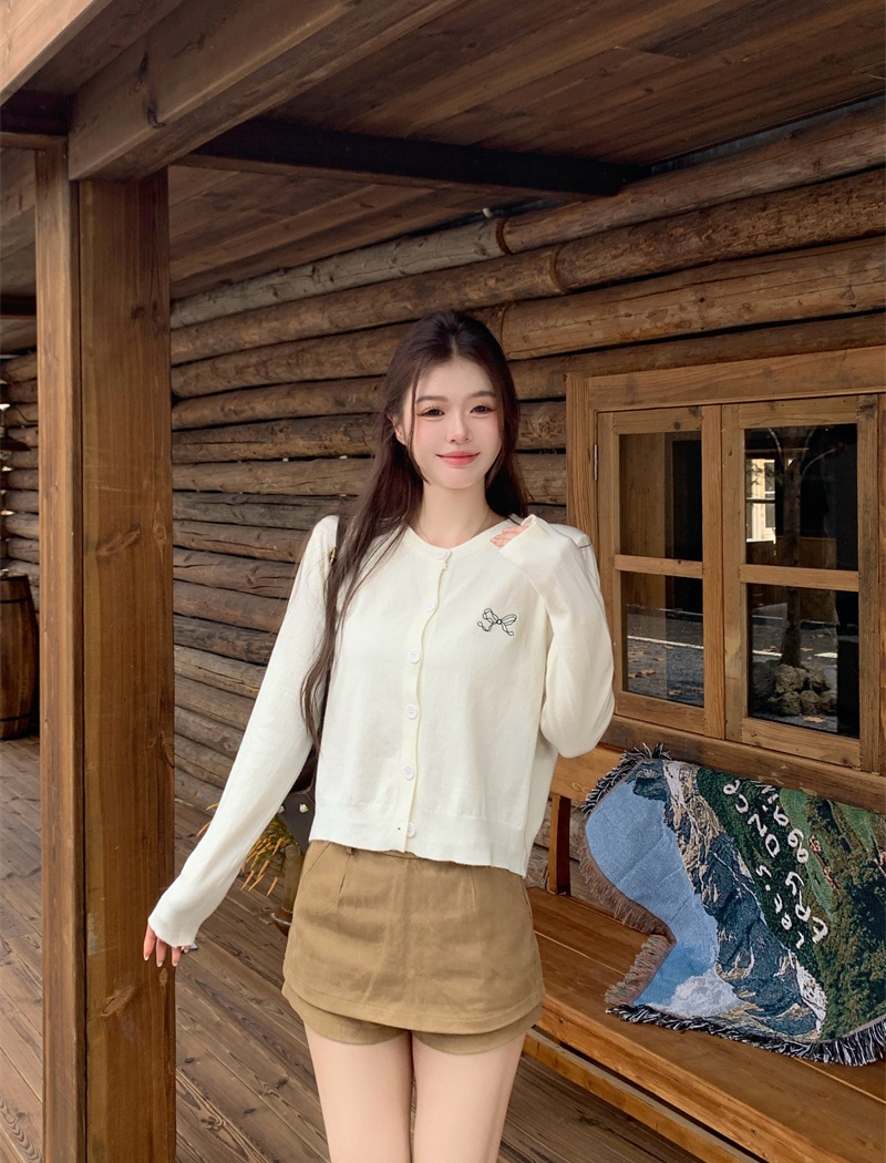 Bow autumn and winter tops all-match single-breasted coat