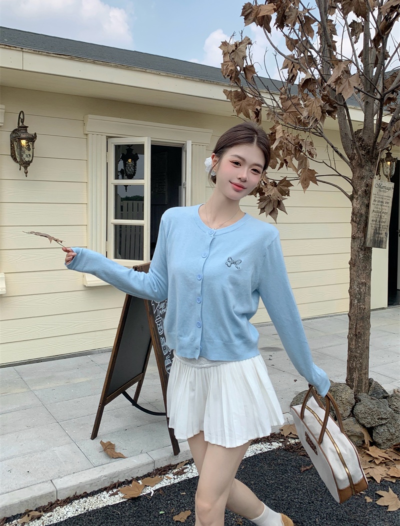 Bow autumn and winter tops all-match single-breasted coat