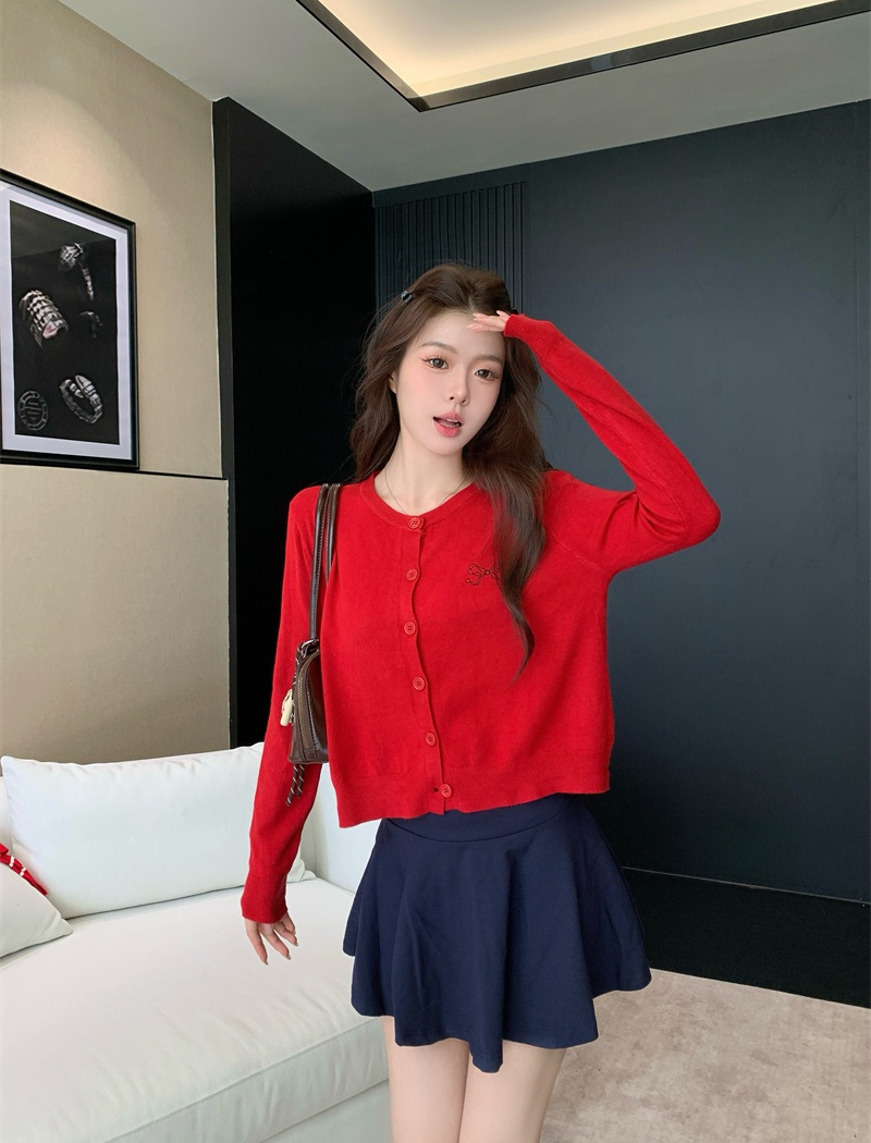 Bow autumn and winter tops all-match single-breasted coat