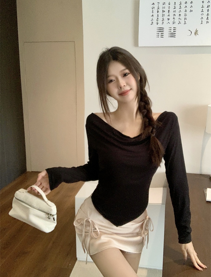 Irregular bottoming shirt niche T-shirt for women
