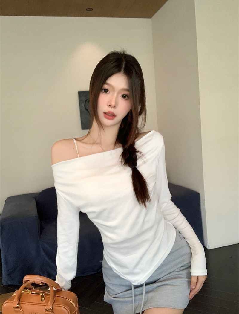 Irregular bottoming shirt niche T-shirt for women