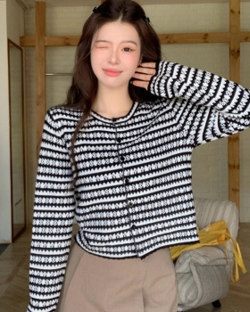 Mixed colors knitted tops autumn cardigan