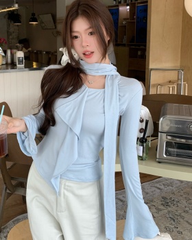 Irregular streamer T-shirt autumn tops for women