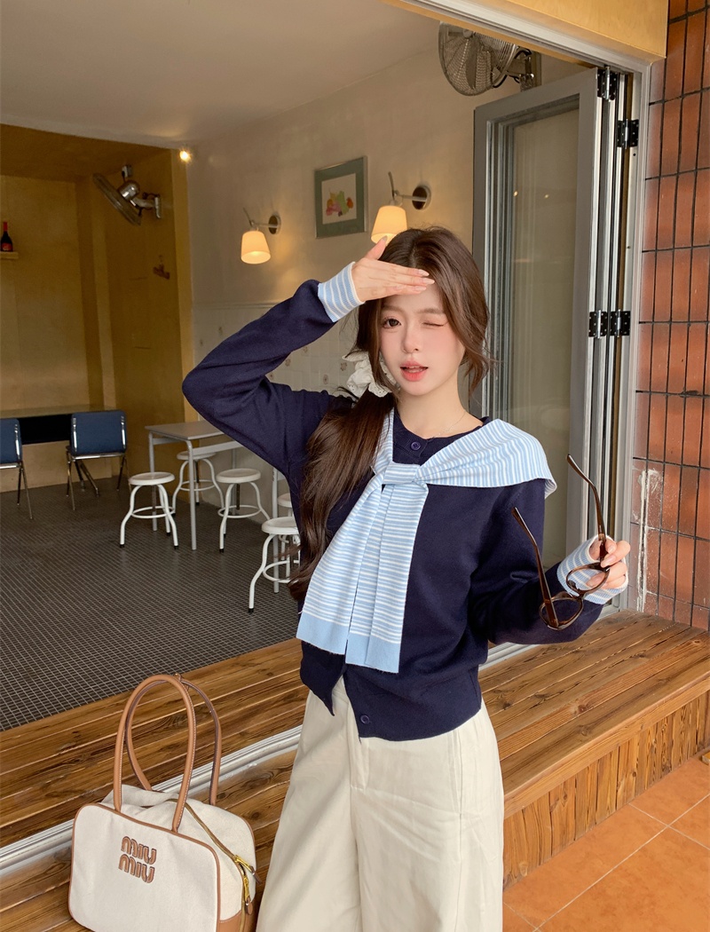 All-match Casual autumn shawl long sleeve hooded coat 2pcs set