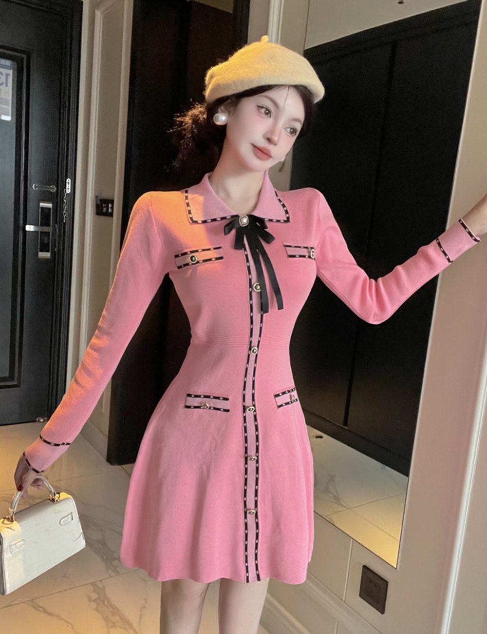 Knitted dress autumn and winter sweater for women