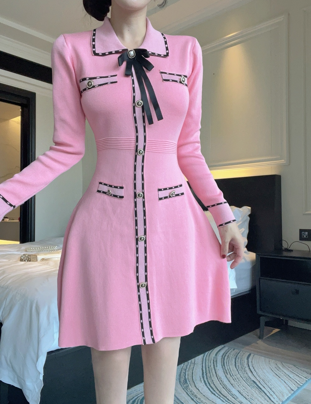 Knitted dress autumn and winter sweater for women