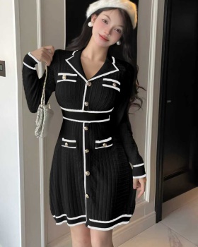 Chanelstyle winter sweater dress knitted dress for women