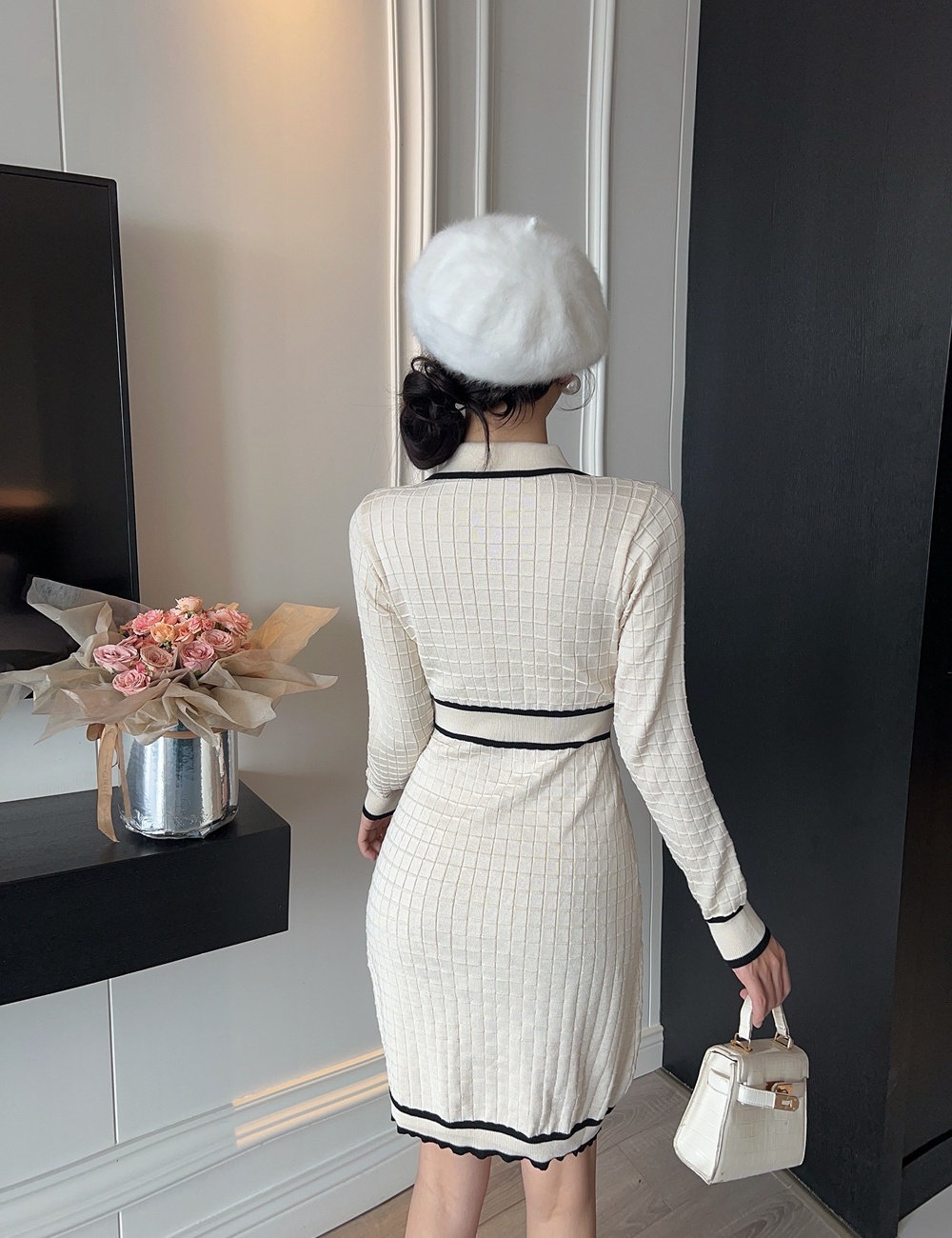 Chanelstyle winter sweater dress knitted dress for women