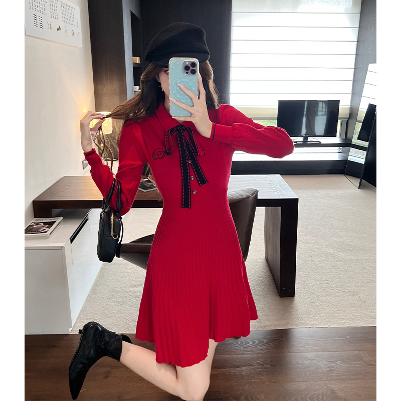 Knitted inside the ride chanelstyle bottoming dress