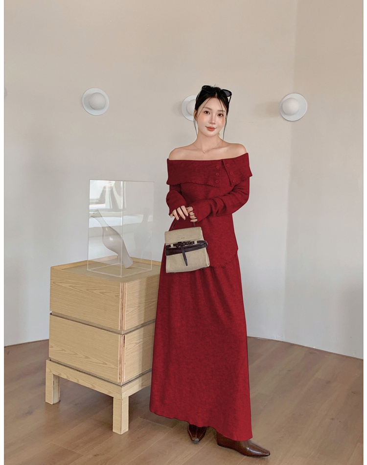 Temperament irregular tops France style skirt a set