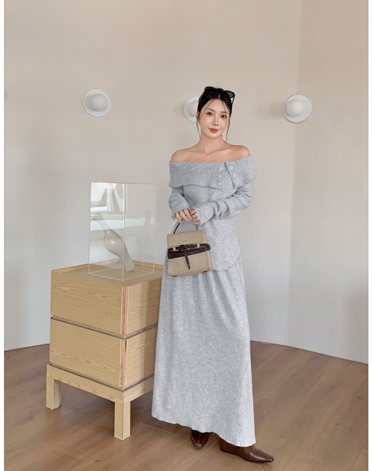 Temperament irregular tops France style skirt a set