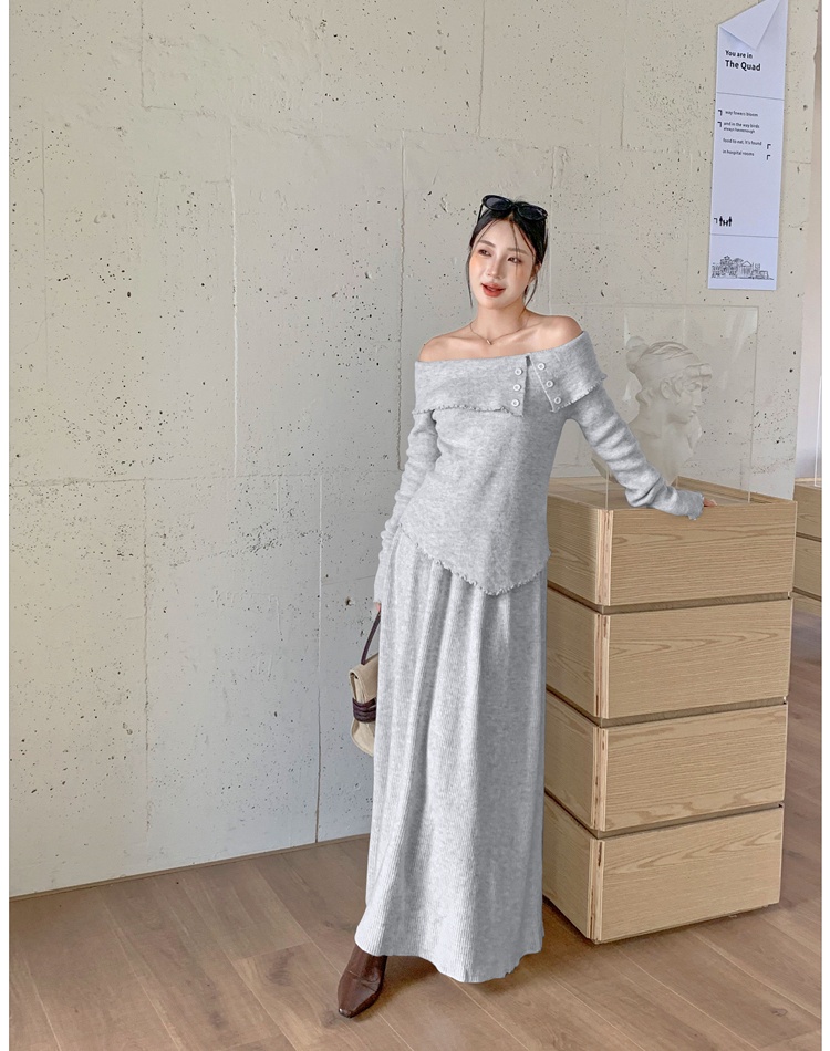 Temperament irregular tops France style skirt a set