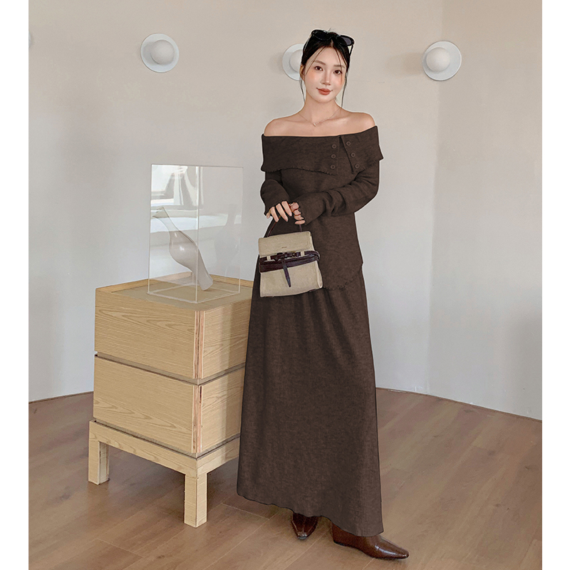 Temperament irregular tops France style skirt a set