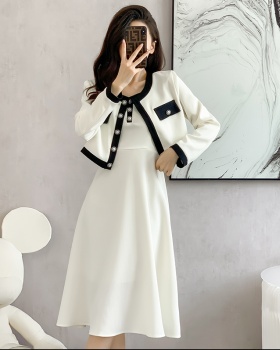 Autumn sling dress drape jacket 2pcs set for women
