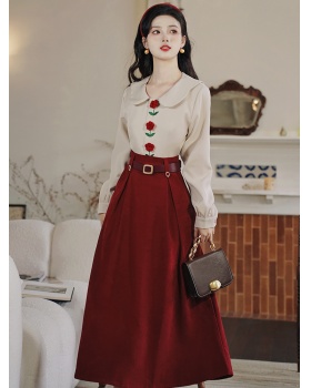 All-match stereoscopic shirt temperament skirt 2pcs set