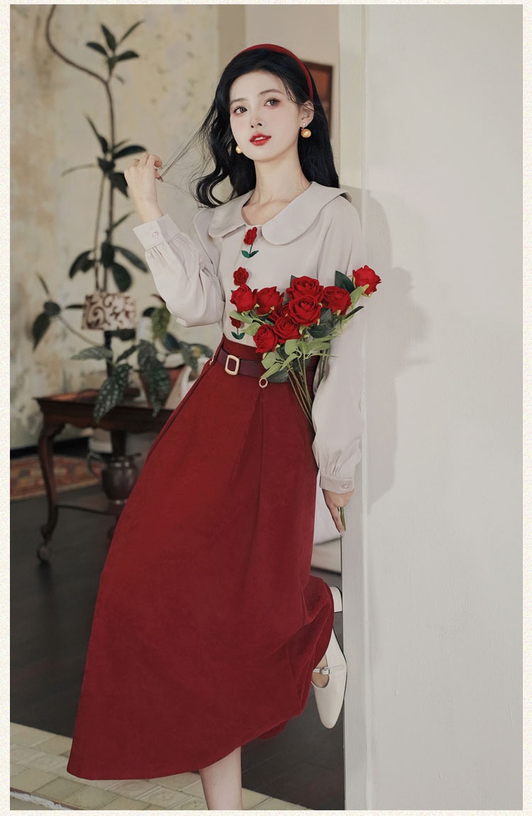 All-match stereoscopic shirt temperament skirt 2pcs set