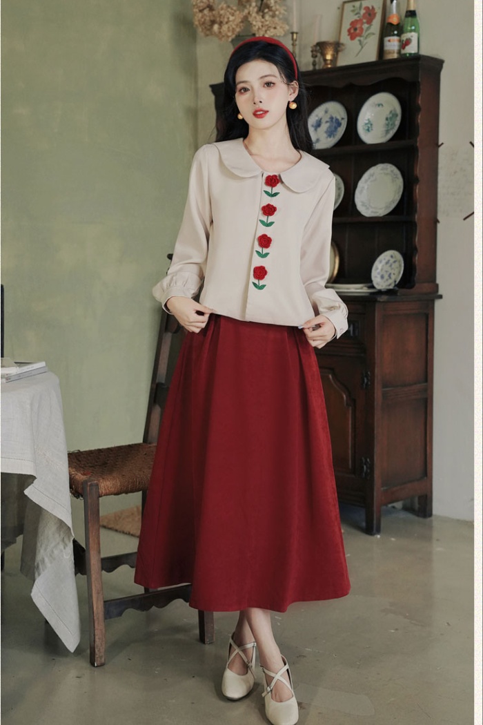 All-match stereoscopic shirt temperament skirt 2pcs set