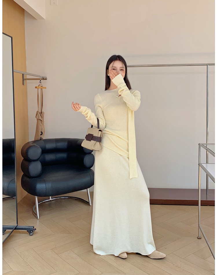 Knitted scarves France style skirt 2pcs set for women
