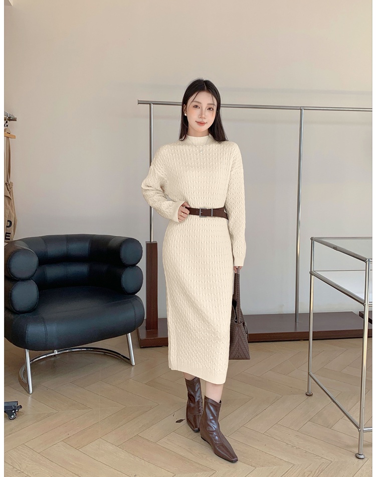 Exceed knee long sweater slim dress for women