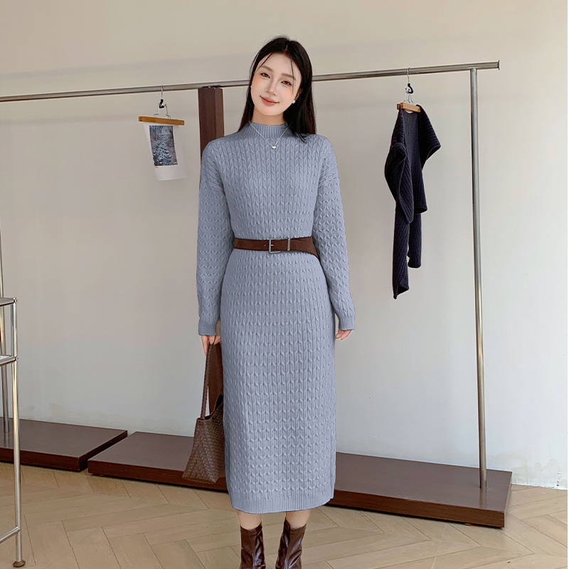 Exceed knee long sweater slim dress for women