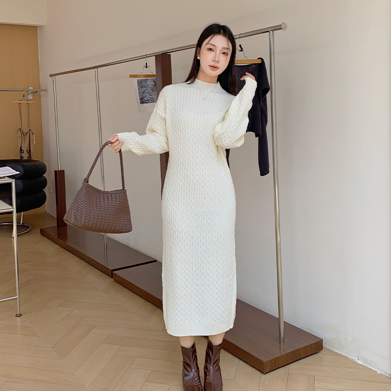 Exceed knee long sweater slim dress for women