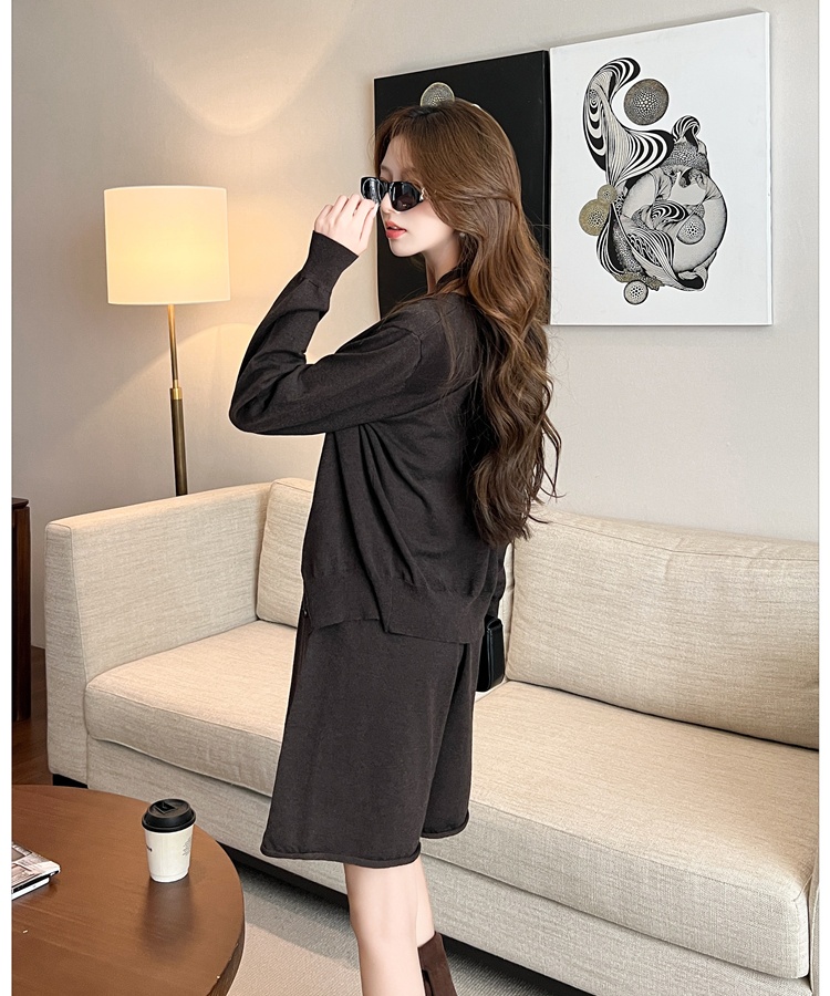 Korean style halter cardigan all-match knitted vest a set
