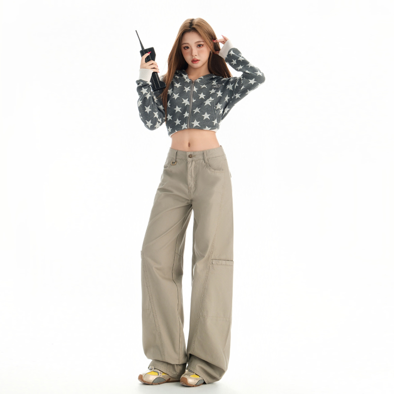 Many pocket American style long pants autumn work clothing