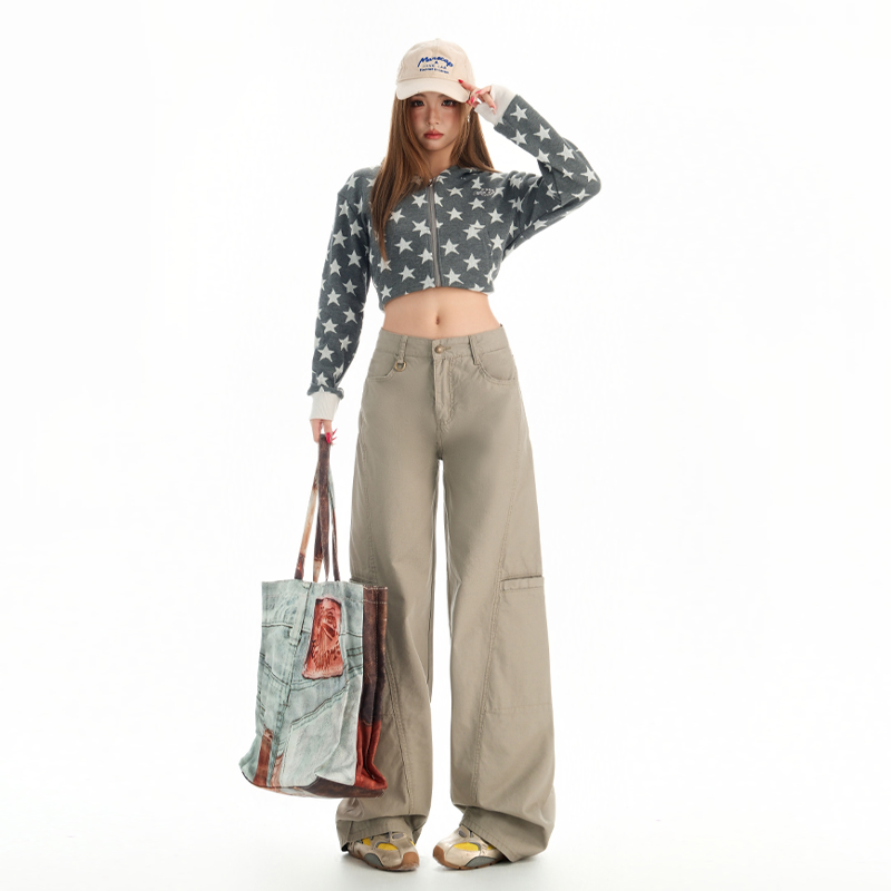 Many pocket American style long pants autumn work clothing