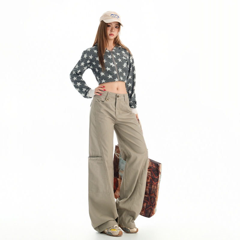 Many pocket American style long pants autumn work clothing