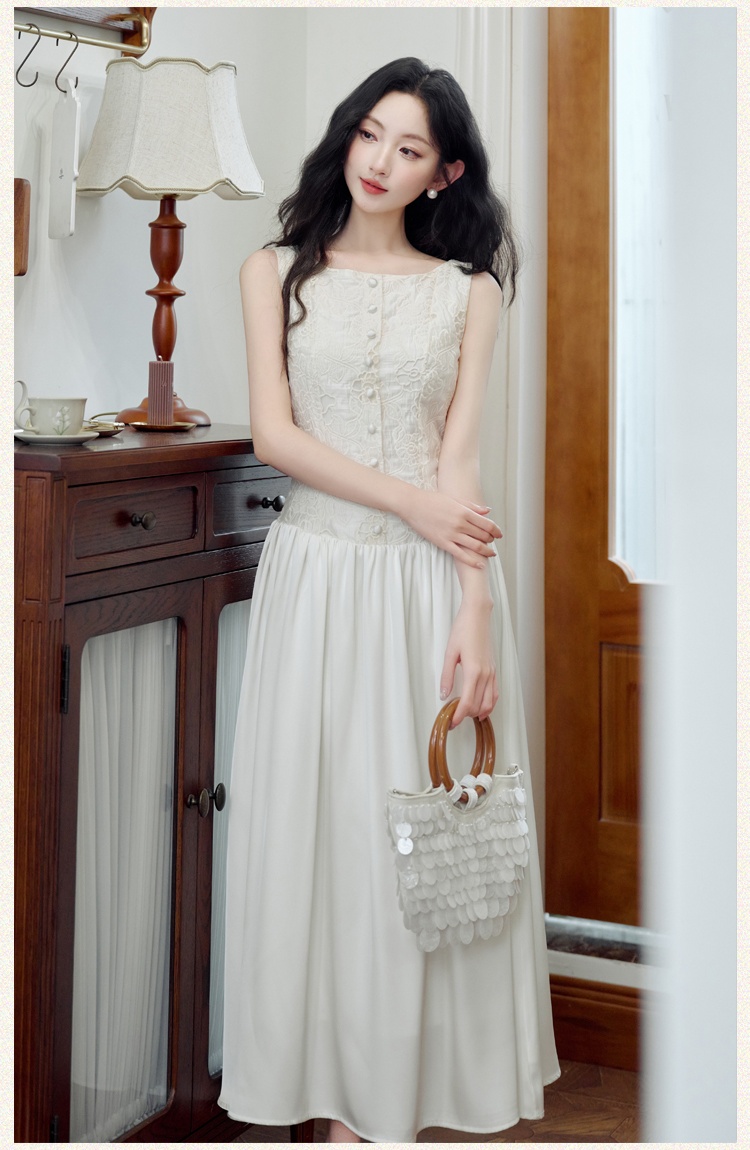 Vacation durian vest temperament embroidery dress