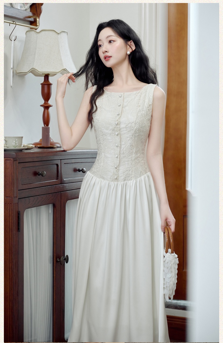 Vacation durian vest temperament embroidery dress
