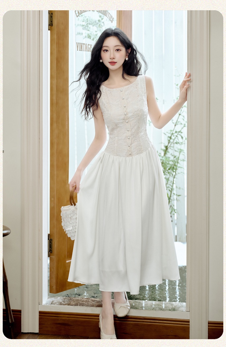 Vacation durian vest temperament embroidery dress