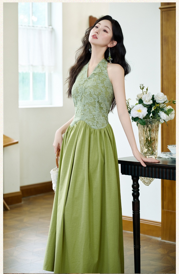 V-neck long dress pinched waist shawl 2pcs set